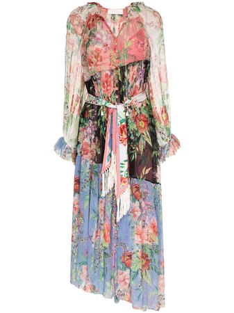 Zimmermann Bellistude Panelled floral-print Dress - Farfetch