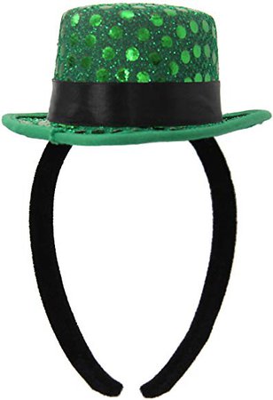 Amazon.com: elope Women's Mini Leprechaun Sequin Hat, Green, One Size: Clothing