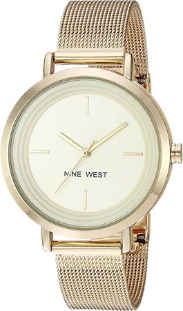 Amazon.com: Nine West Women's NW/2146CHGP Gold-Tone Mesh Bracelet Watch : Clothing, Shoes & Jewelry
