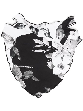 Off-White floral print bandana mask black & white OWRG008R21FAB0021000 - Farfetch