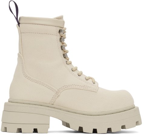 Eytys: Off-White Canvas Michigan Boots | SSENSE