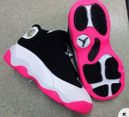 pink and black Jordan 13