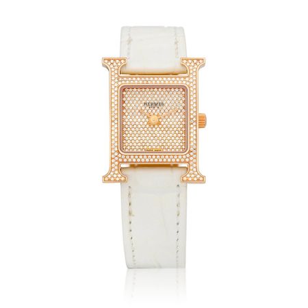 Hermès H-hour, Reference HH4.271 | A pink gold and diamond-set wristwatch, Circa 2020