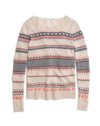 Madewell Fair Isle Striped Sweater in Natural - Lyst
