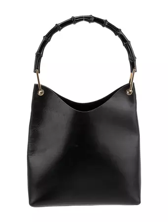 Gucci Vintage Leather Bamboo Hobo - Black Hobos, Handbags - GUC1344678 | The RealReal