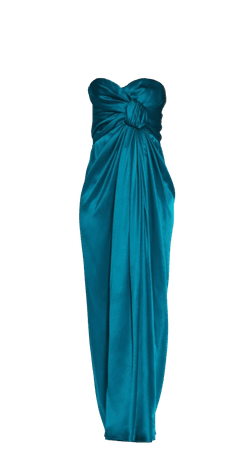 Saint Laurent teal gown
