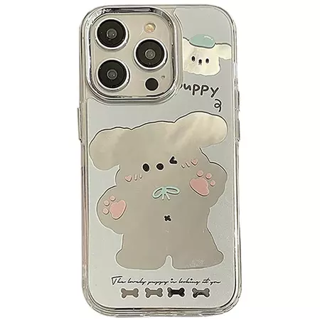 Makeup Mirror Cartoon Bear Rabbit Plating - Cute Phone Cases for iPhon – Touchy Style