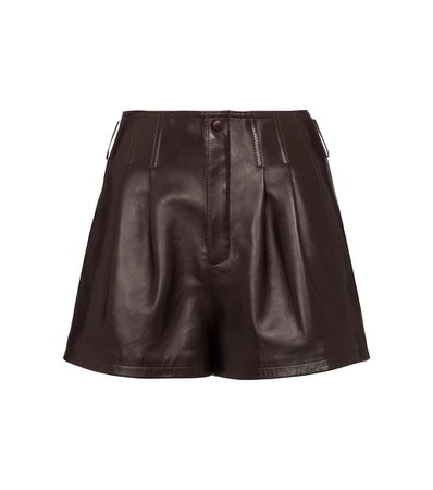 Saint Laurent - Leather shorts | Mytheresa