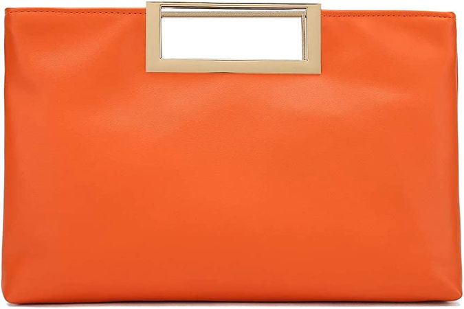CHARMING TAILOR Fashion PU Leather Handbag Stylish Women Convertible Clutch Purse (Burnt Orange): Handbags: Amazon.com