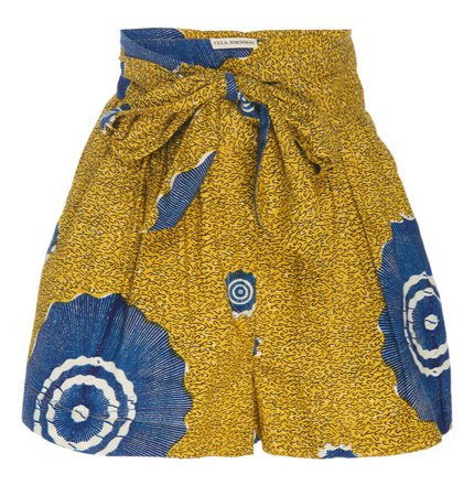 yellow tribal print shorts