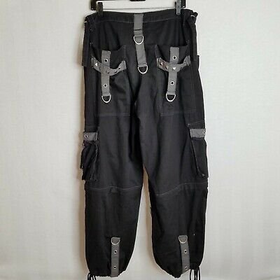 Tripp NYC Mens Black Studded Baggy Cargo Convertible Pants Size Large CL01 | eBay