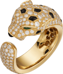 CRN4767700 - Panthère de Cartier ring - Yellow gold, emeralds, onyx, diamonds - Cartier