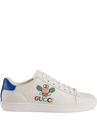 Shop white & blue Gucci Ace sneakers with Gucci Tennis with Express Delivery - Farfetch