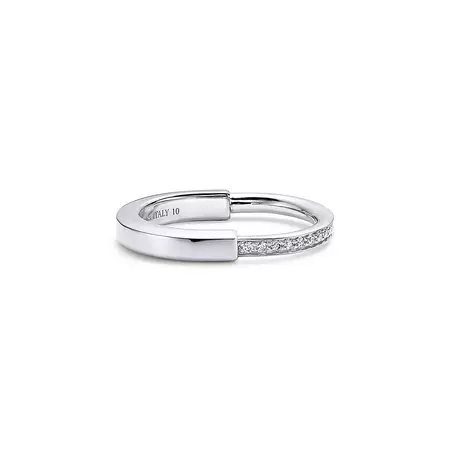 Tiffany Lock Ring in White Gold with Diamonds | Tiffany & Co.