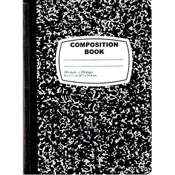 Wholesale Black Composition Notebook - 100 Sheets (SKU 1276253) DollarDays