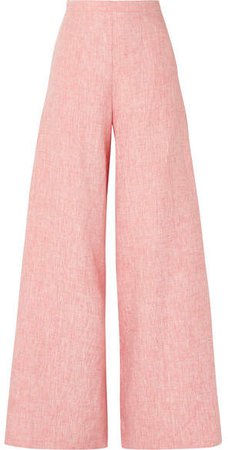 Pamela Linen Wide-leg Pants - Pink