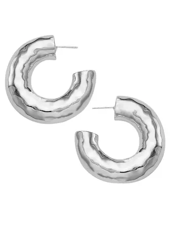 Ippolita Classico Sterling Silver Medium Hoop Earrings