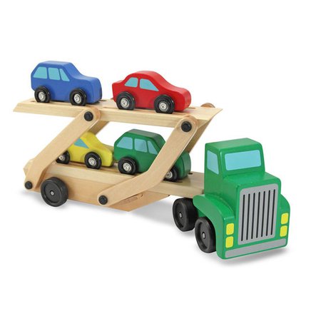 Car Carrier Truck & Cars Wooden Toy Set | Melissa & Doug