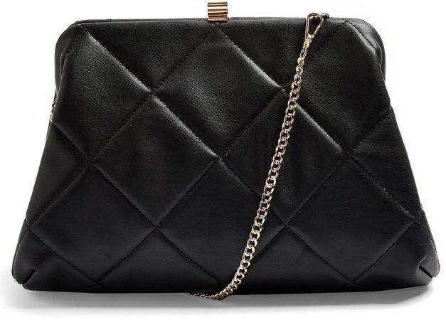 Quilted Faux Leather Clutch