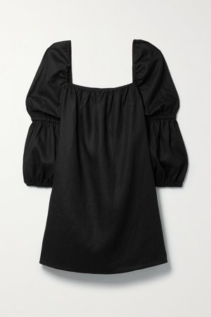 Black Jerri linen mini dress | Reformation | NET-A-PORTER