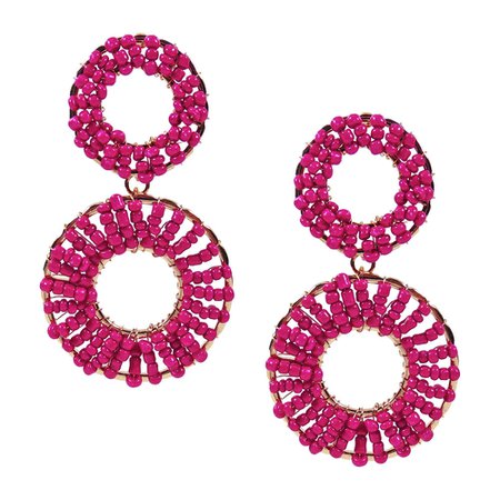 raspberry hoop earrings