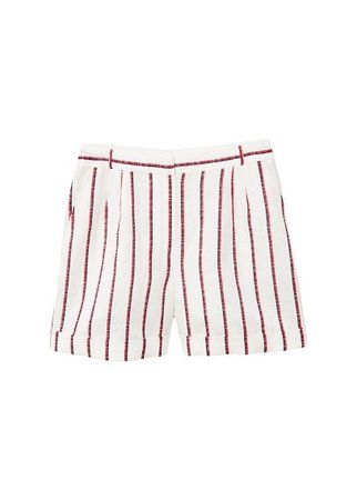MANGO Striped linen shorts