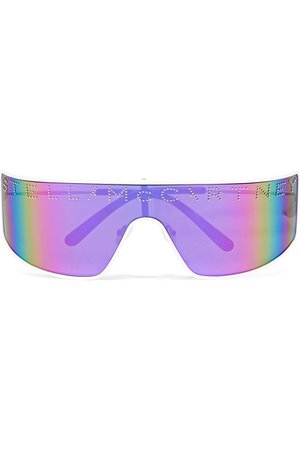 Stella McCartney | Shield D-frame stud-embellished bio-acetate mirrored sunglasses | NET-A-PORTER.COM