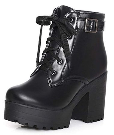 Amazon.com | SHOWHOW Women's Comfort Waterproof Lace Up High Wedges Platform Boots | Ankle & Bootie