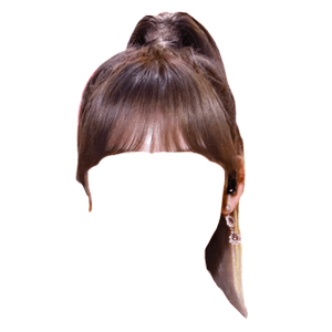 brown hair png ponytail bangs