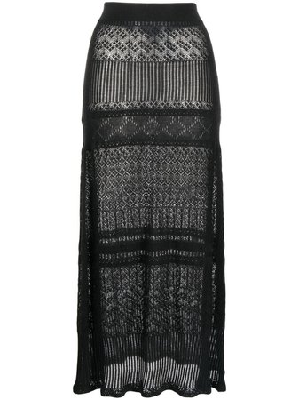 Chloé patterned-knit wool-blend Midi Skirt - Farfetch