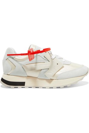 Off-White | HG Runner mesh, suede and leather sneakers | NET-A-PORTER.COM