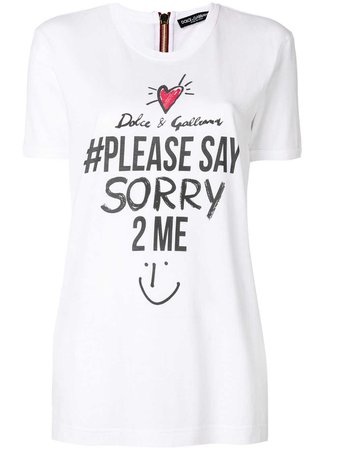 Dolce & Gabbana Hashtag Slogan Printed T-shirt - Farfetch