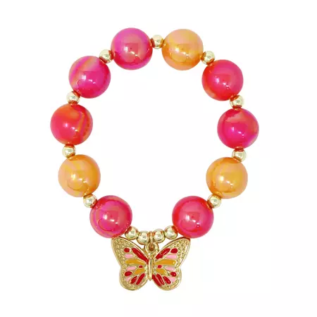 Vibrant Butterfly Bracelet | Pink Poppy