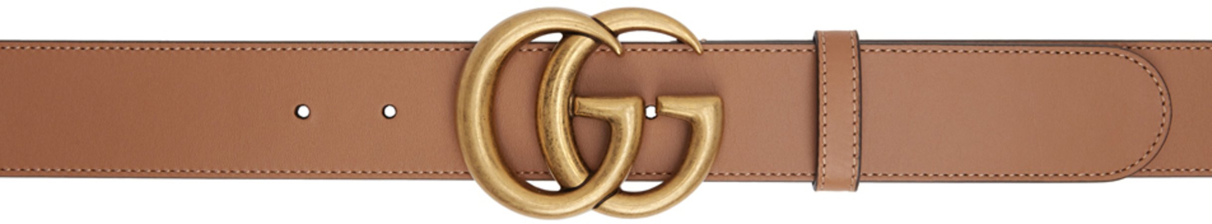 Gucci: Tan GG Marmont Belt | SSENSE