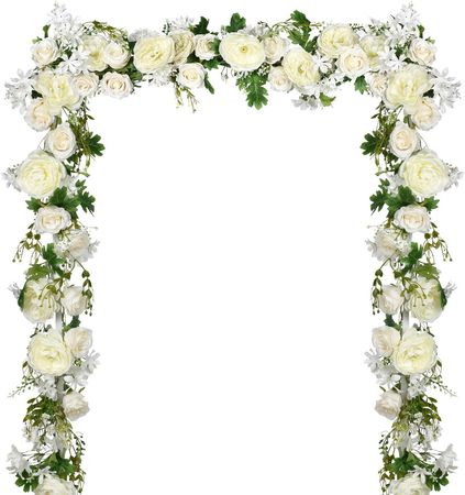 Amazon.com: DearHouse 2Pack Artificial Peony Flower Garland - Silk Peony Garland with White Flowers for Wedding Party Table Decoration,6ft/Strand : Home & Kitchen
