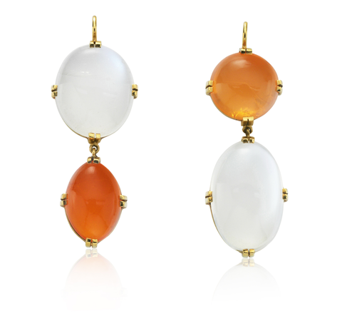 fire opal and moonstone earrings