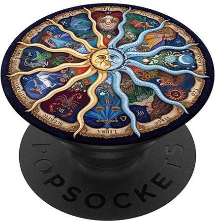 Amazon.com: Zodiac Astrology Wheel Star Sign Symbol Astrology Birth Grip PopSockets PopGrip: Swappable Grip for Phones & Tablets