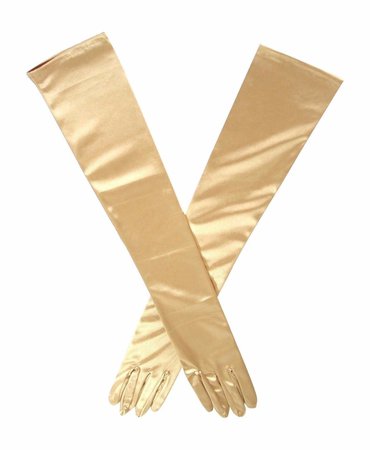 Signature Elegant Gold Extra Long Satin Gloves By Kayso Inc. | Elegant gold dress, Dress gloves, Gold dress