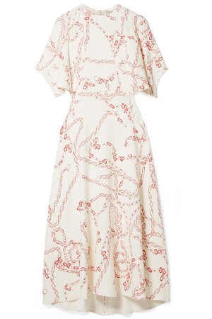 Victoria Beckham | Paneled printed crepe midi dress | NET-A-PORTER.COM
