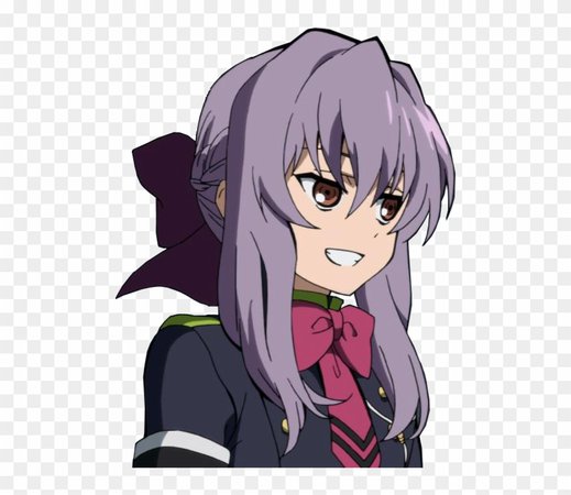 Facial Expression Purple Human Hair Color Anime Mammal - Shinoa Hiragi Smile - Free Transparent PNG Clipart Images Download