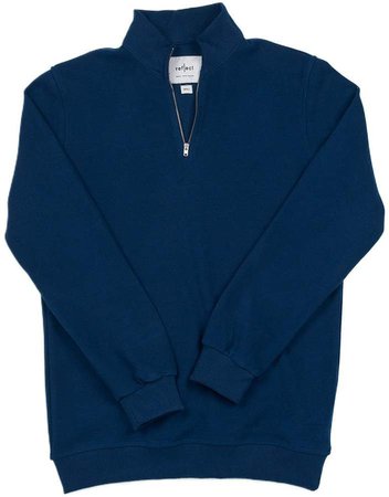 Reflect Studio - Classic Fit Sweatshirt With Quarter Zip Q1 Marine