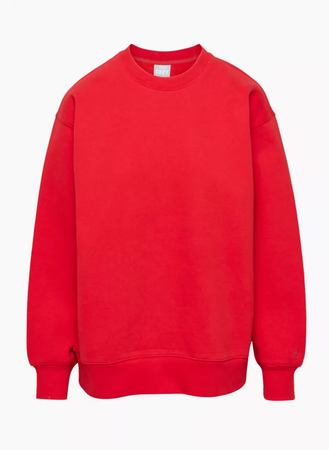 Red Oversized Crew Sweater