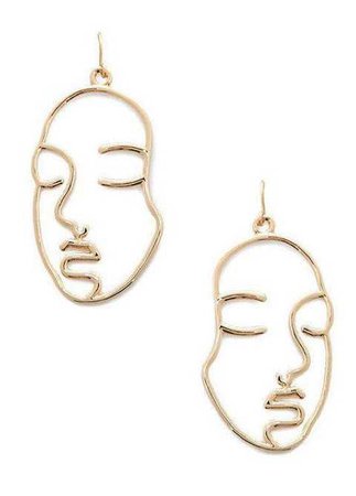 face gold earrings