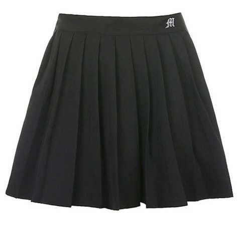 m embroidered pleated mini skirt