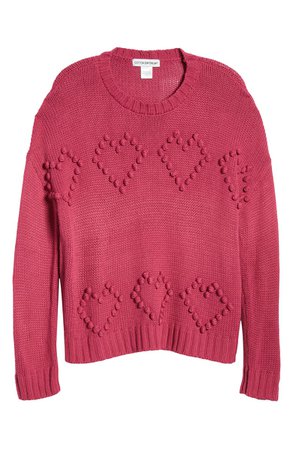 Cotton Emporium Heart Bobble Sweater | Nordstrom