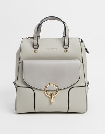Ever New backpack with ring detail in gray | ASOS