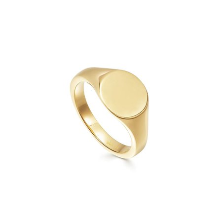 Gold Engravable Round Signet Ring | 18ct Gold Vermeil | Missoma | Missoma Limited