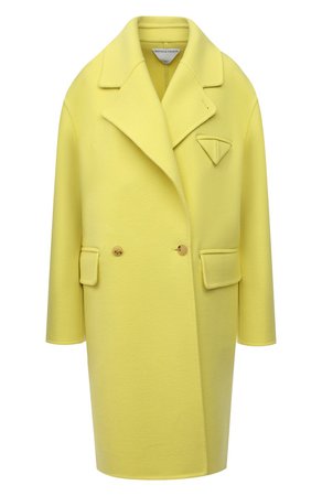 Женское желтое кашемировое пальто BOTTEGA VENETA — купить за 454000 руб. в интернет-магазине ЦУМ, арт. 689344/VF3W0