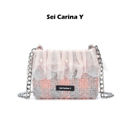 Sei Carina Y pearl lace lattice chain bag 2022 new spring hand bag niche design wild