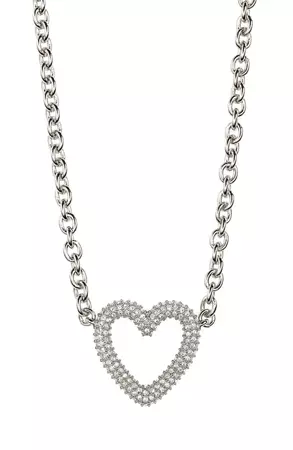 Mach & Mach Crystal Pavé Heart Pendant Necklace | Nordstrom